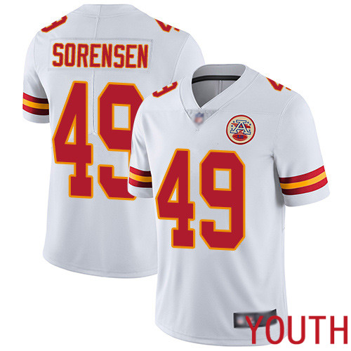 Youth Kansas City Chiefs #49 Sorensen Daniel White Vapor Untouchable Limited Player Nike NFL Jersey->youth nfl jersey->Youth Jersey